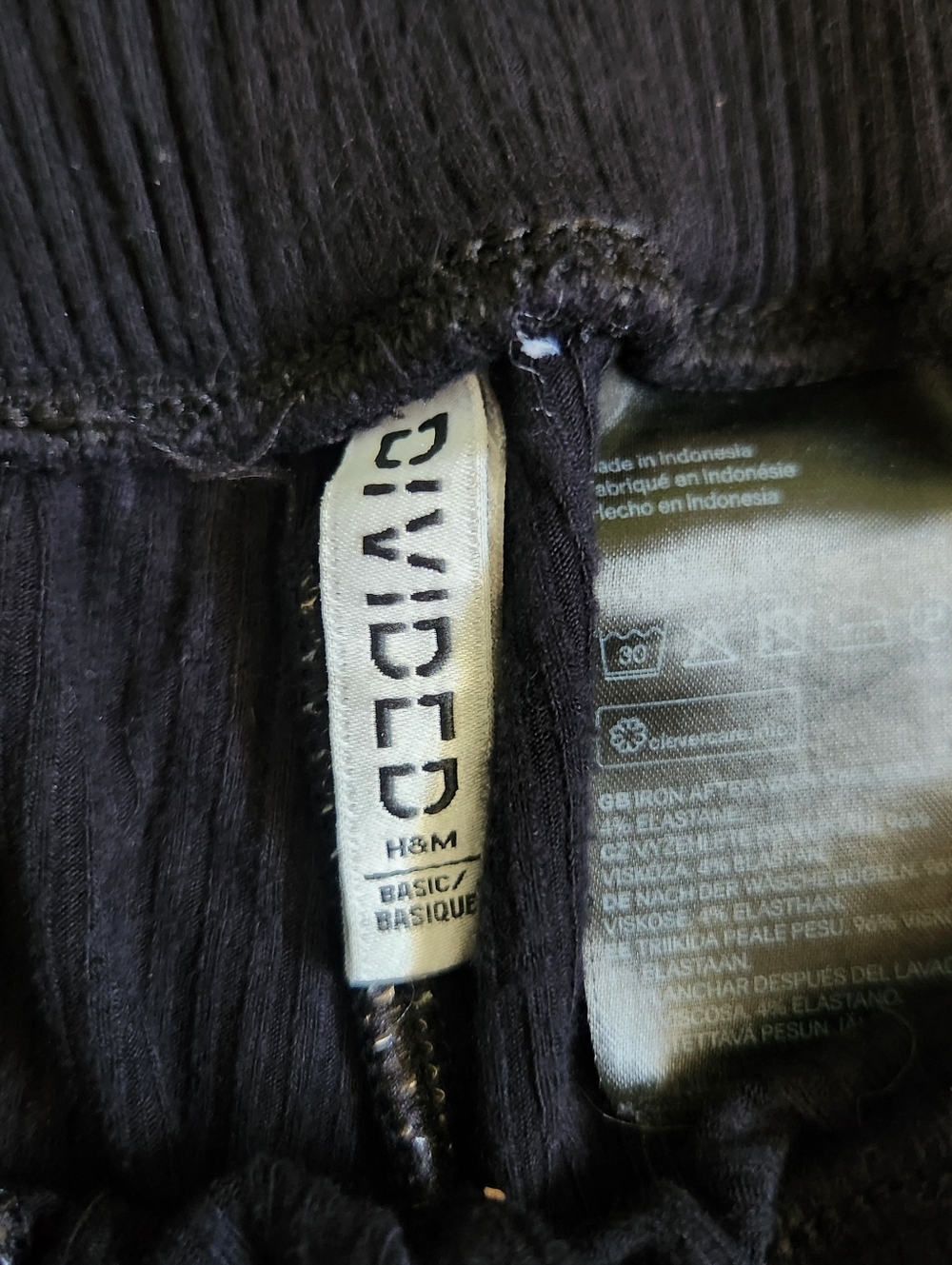 H&M Black Ribbed Lounge Pants with Drawstring - Picture 3 of 3